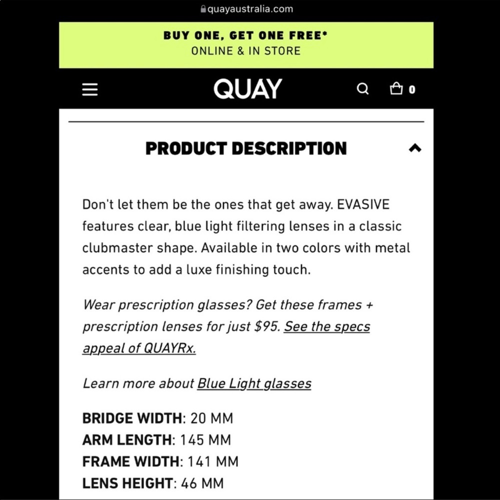 Quay Evasive Blue Light Blocking Glasses - Picture 5 of 5